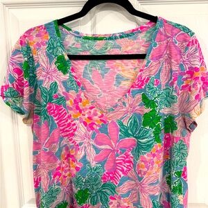 LILLY PULITZER | Etta V-Neck Top Shirt Women’s Size XL 16 GUC